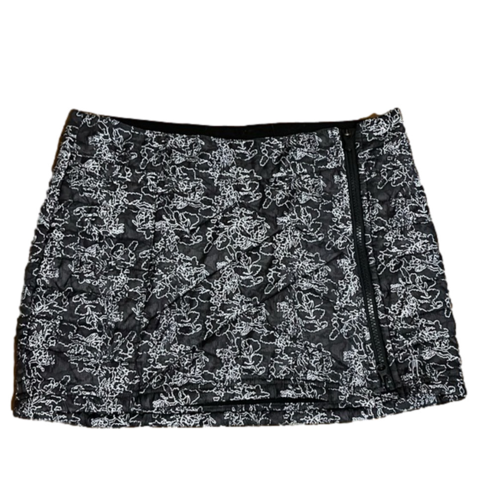 Smartwool Corbet 120 Black & White Printed Quilted Puffer Mini Skirt size Small